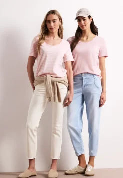 T-Shirts mit rounded V-Neck im 2er-Pack