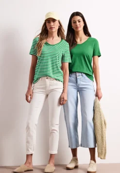 T-Shirts mit rounded V-Neck im 2er-Pack