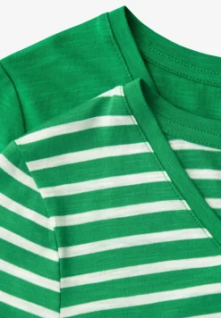 T-Shirts mit rounded V-Neck im 2er-Pack