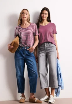 T-Shirts mit rounded V-Neck im 2er-Pack