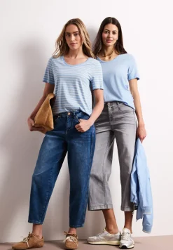 T-Shirts mit rounded V-Neck im 2er-Pack