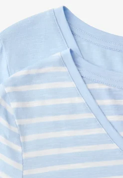 T-Shirts mit rounded V-Neck im 2er-Pack