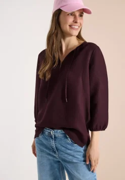 Tunika mit Split Neck aus Leinenmix
