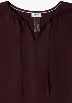 Tunika mit Split Neck aus Leinenmix