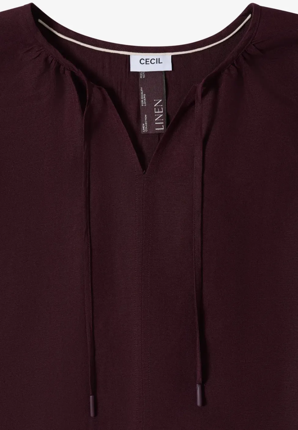 Tunika mit Split Neck aus Leinenmix