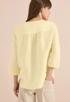 Tunika mit Split Neck aus Leinenmix