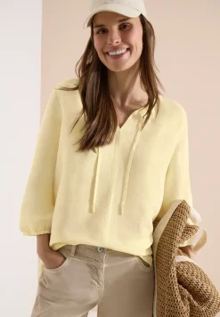 Tunika mit Split Neck aus Leinenmix