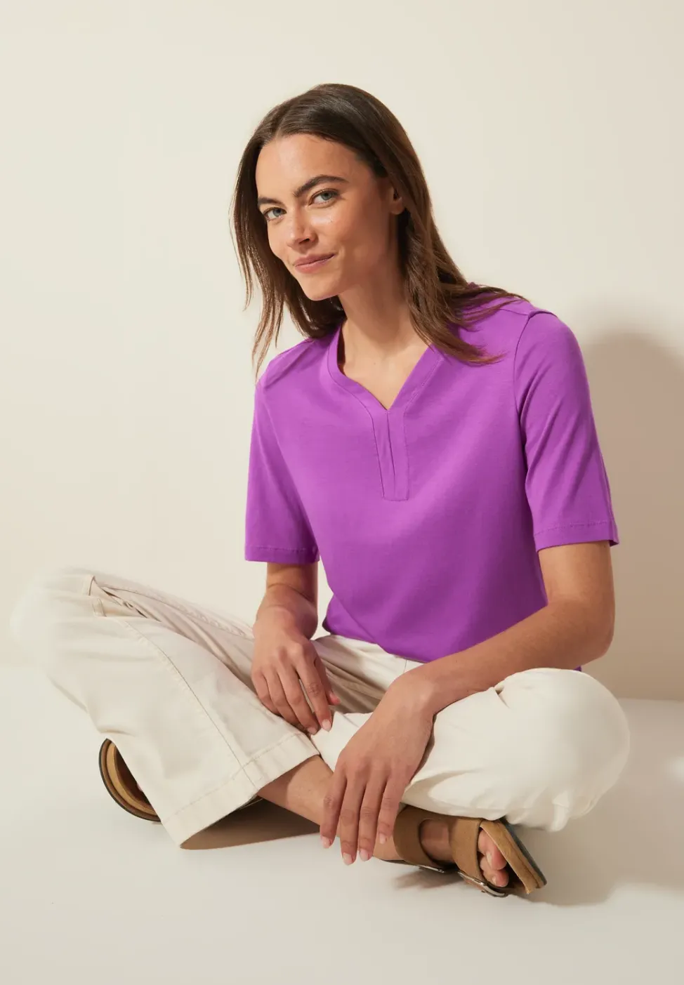 Tunika T-Shirt in Unifarbe