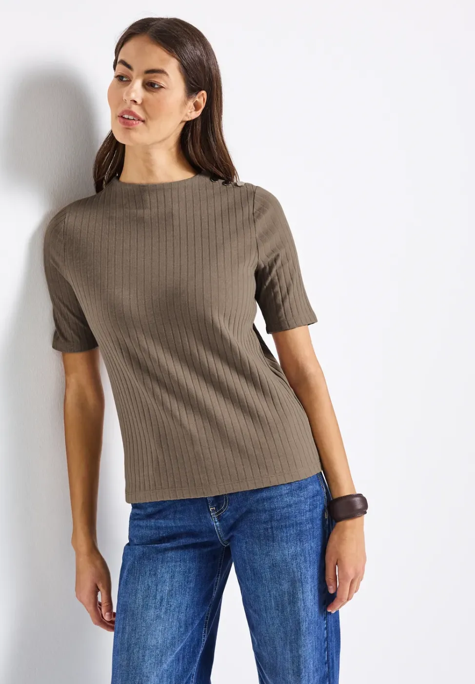 Turtleneck Shirt mit Knöpfen