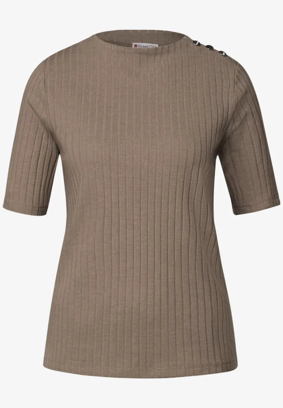 Turtleneck Shirt mit Knöpfen