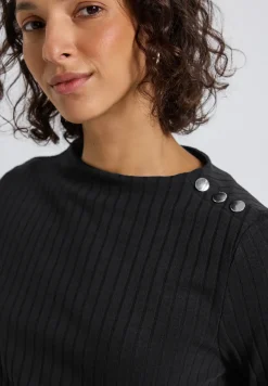 Turtleneck Shirt mit Knöpfen