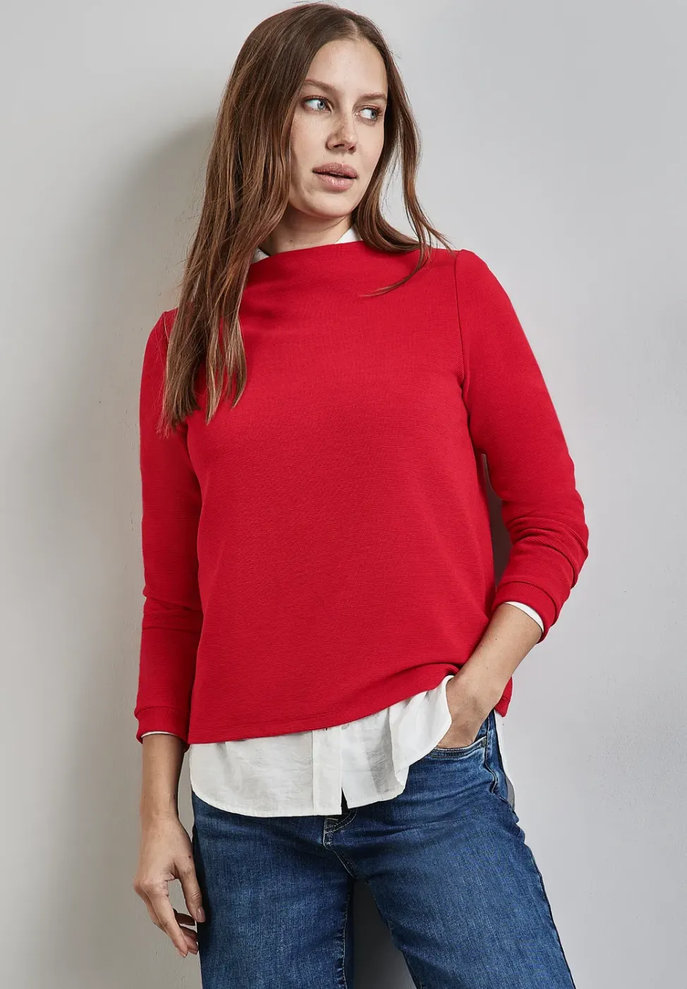 Turtleneck Struktur-Shirt