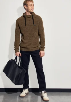 Two Tone Funnelneck Pullover