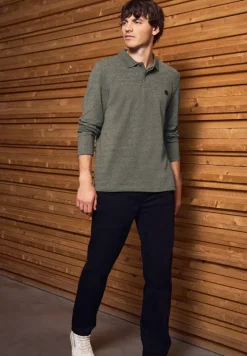 Two Tone Langarm Poloshirt