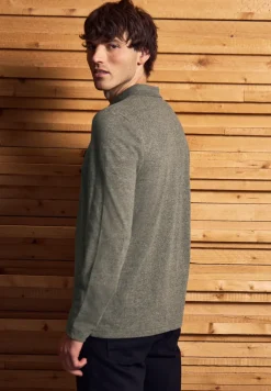 Two Tone Langarm Poloshirt