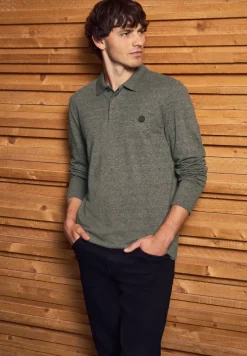 Two Tone Langarm Poloshirt