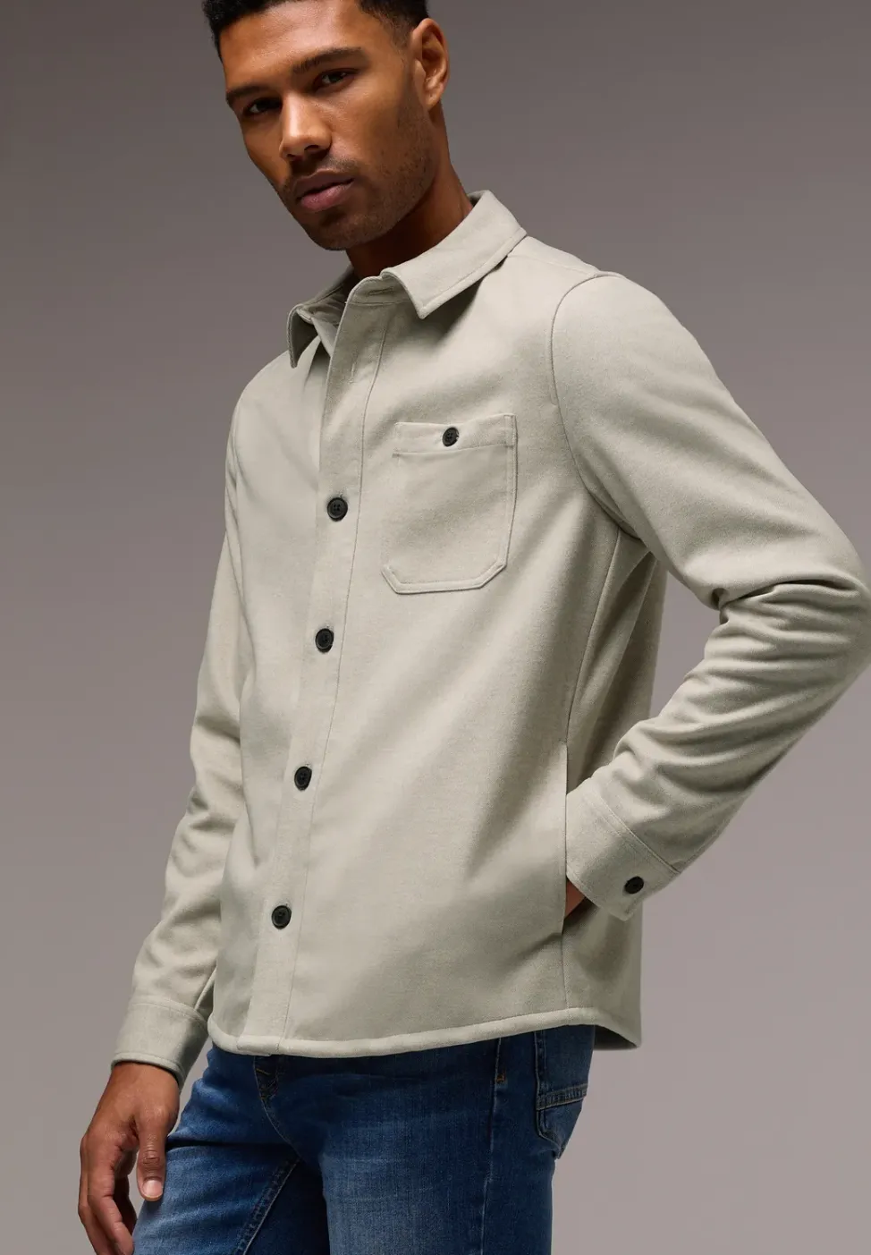 Two Tone Twill Overshirt