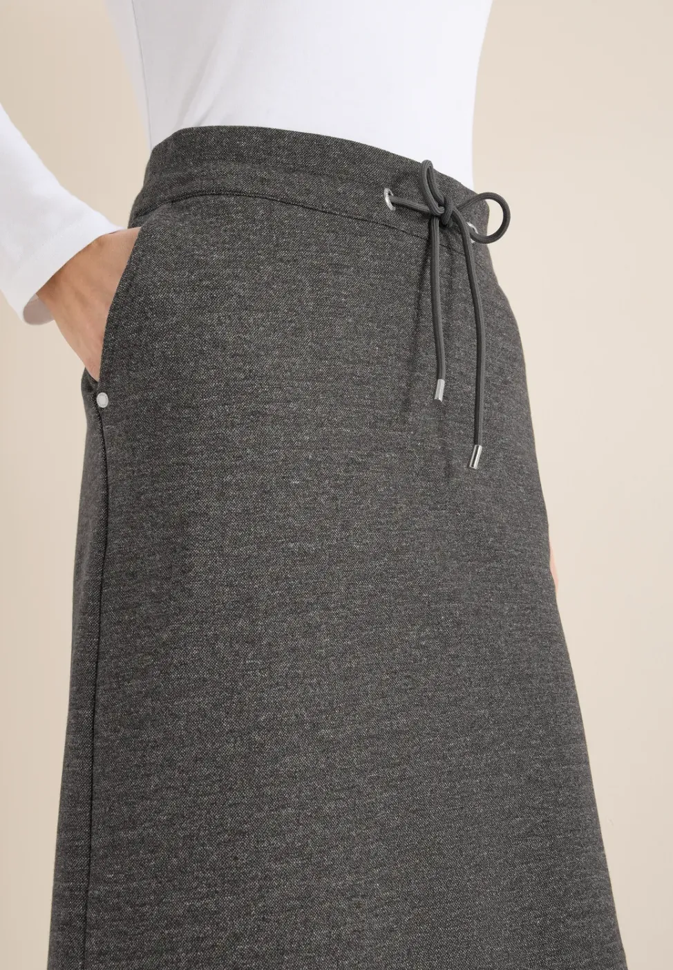 Two-Tone Melange Jogg Skirt