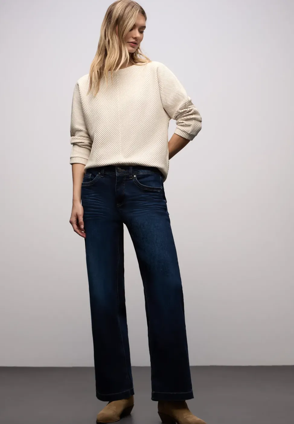 Two-Tone Strukturshirt
