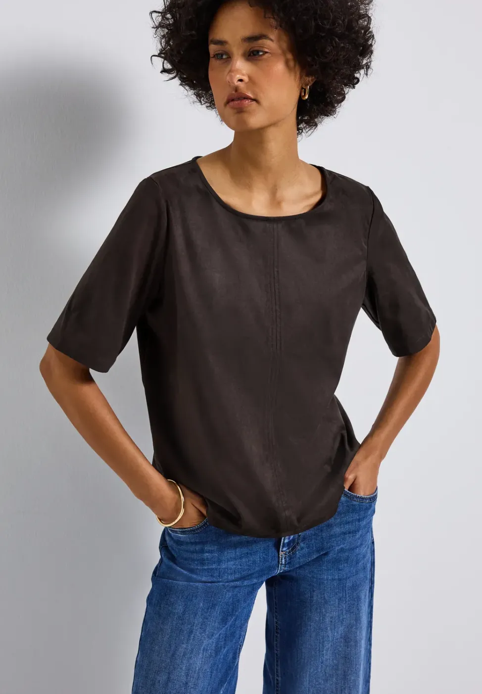 Velours Blusenshirt