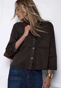 Velourshemdbluse