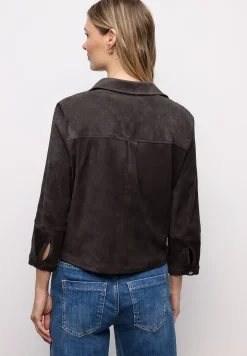 Velourshemdbluse