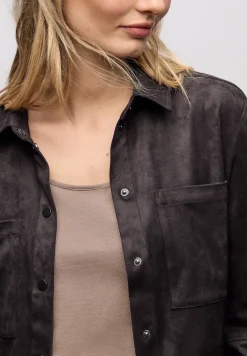Velourshemdbluse