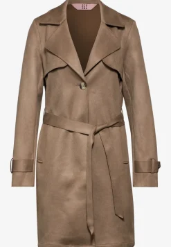 Velours-Look Trenchcoat