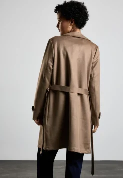Velours-Look Trenchcoat
