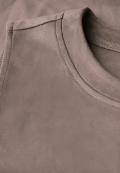 Velours-Top mit Ziernähten