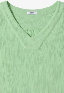 V-Neck Blusentop in Musselin-Qualität