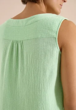 V-Neck Blusentop in Musselin-Qualität