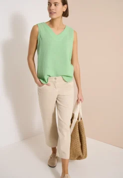 V-Neck Blusentop in Musselin-Qualität