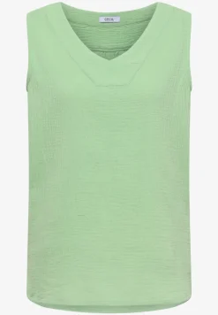 V-Neck Blusentop in Musselin-Qualität