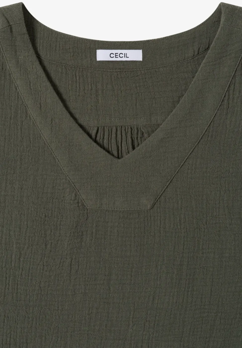 V-Neck Blusentop in Musselin-Qualität
