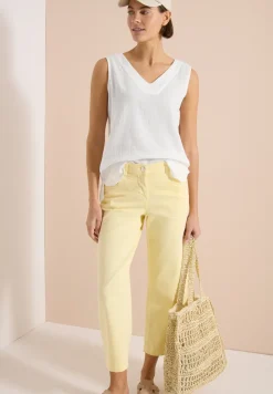 V-Neck Blusentop in Musselin-Qualität