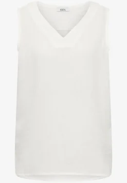 V-Neck Blusentop in Musselin-Qualität
