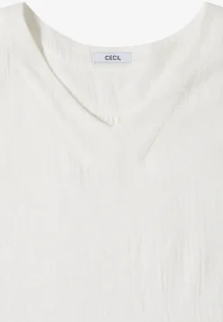 V-Neck Blusentop in Musselin-Qualität