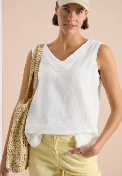 V-Neck Blusentop in Musselin-Qualität