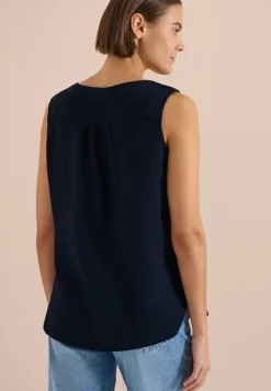 V-Neck Blusentop in Musselin-Qualität