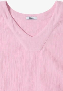 V-Neck Blusentop in Musselin-Qualität