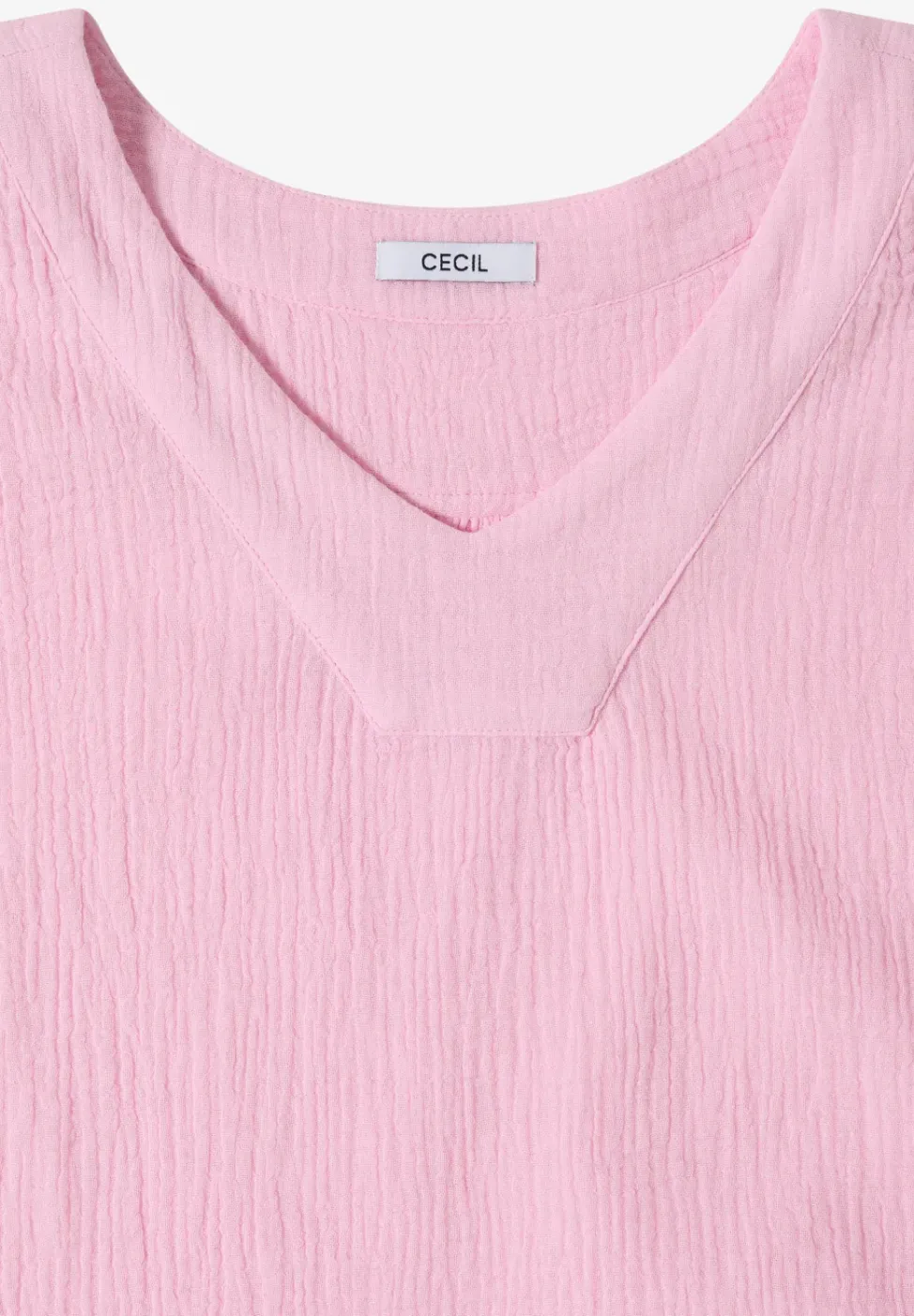 V-Neck Blusentop in Musselin-Qualität