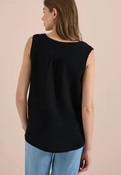 V-Neck Blusentop in Musselin-Qualität
