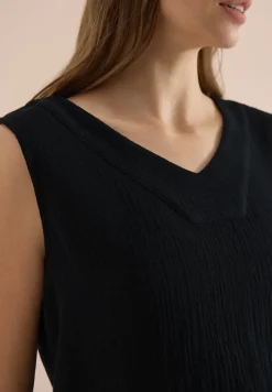 V-Neck Blusentop in Musselin-Qualität