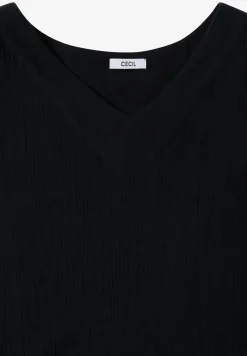 V-Neck Blusentop in Musselin-Qualität