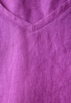 V-Neck Leinenkleid