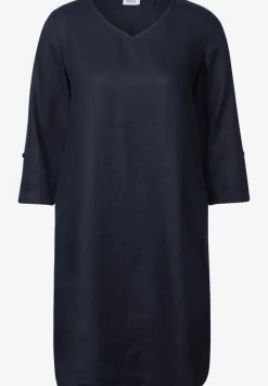 V-Neck Leinenkleid