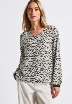 V-Neck Bluse mit Tape