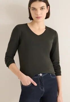 V-Neck Langarmshirt