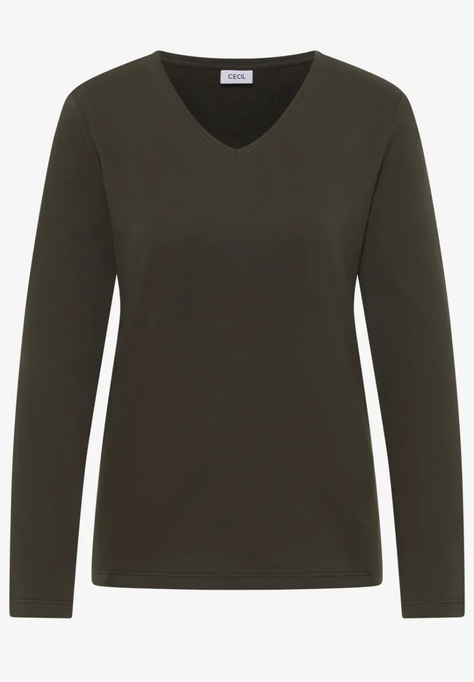 V-Neck Langarmshirt